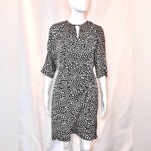 London Times Wrap Around Dress Animal Print Ruffled Size 4